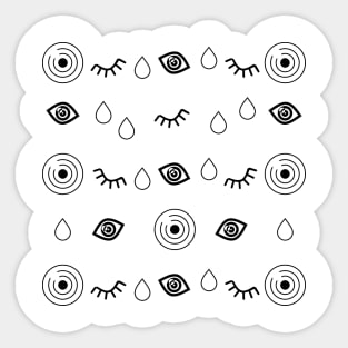 Pattern with eyes and drops Sticker